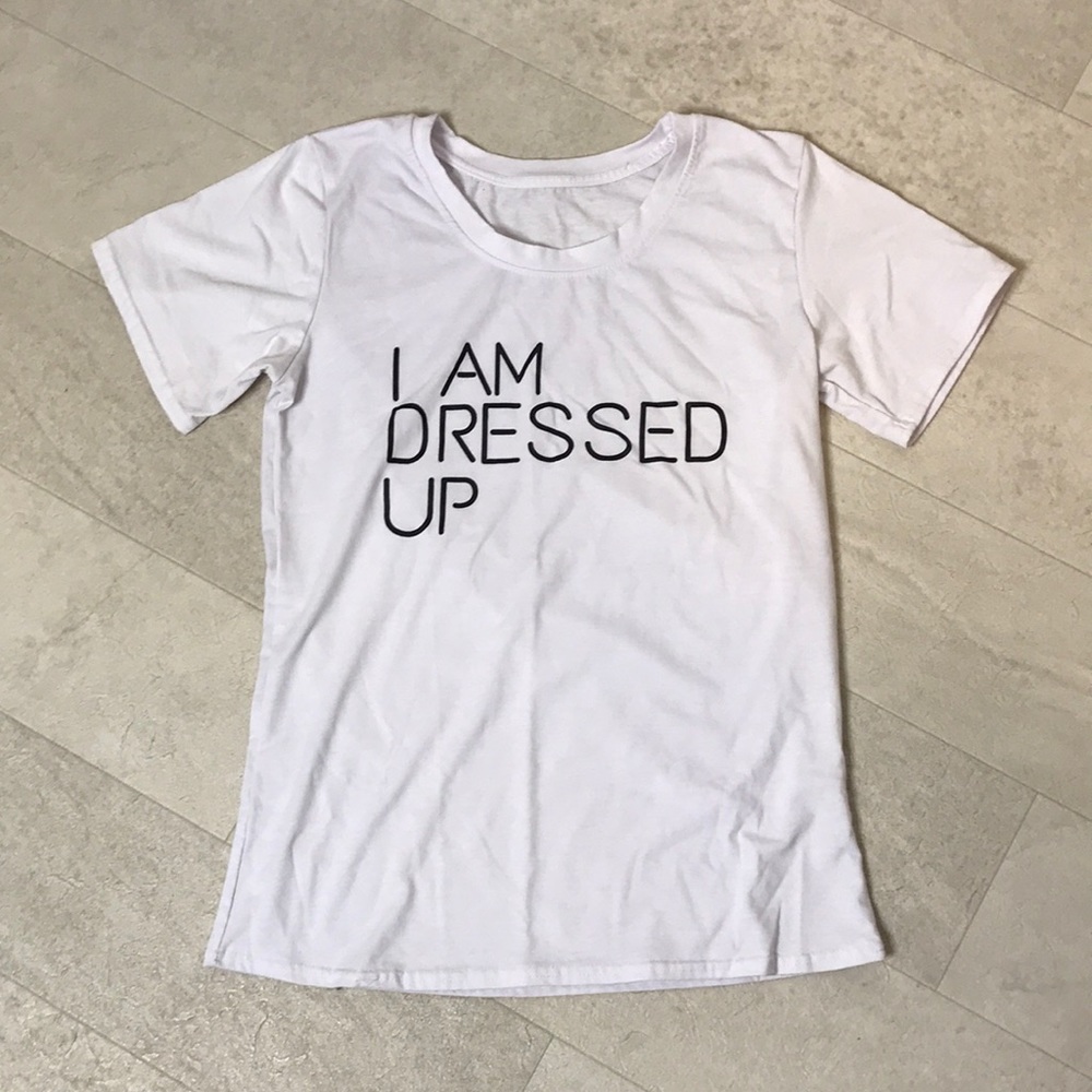 I Am Dressed Up T-shirt Sz L White Black